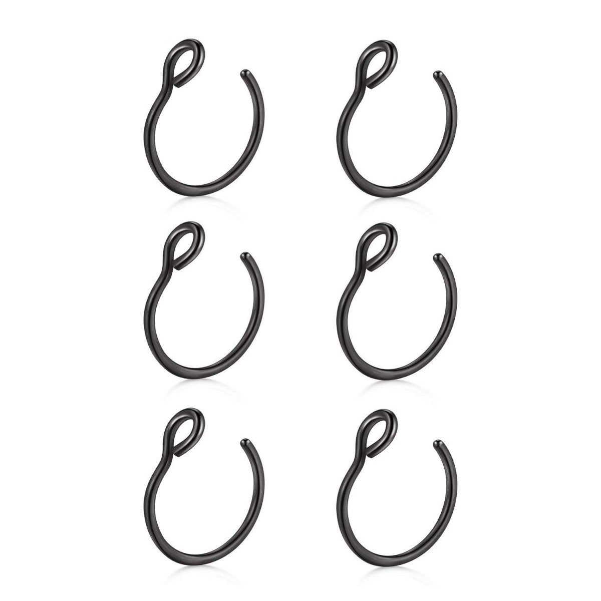 JFORYOU 20G 8mm 6 - 10 Stück Fake Nasenpiercing Hoop Fake Nasen Ring Fake Ohr Helix Cartilage Ring - 🅹🅰🅶🆄🅰 🆃🅰🆃🆄
