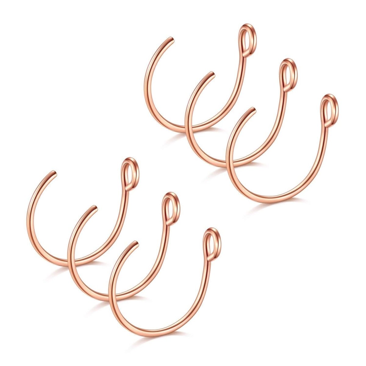 JFORYOU 20G 8mm 6 - 10 Stück Fake Nasenpiercing Hoop Fake Nasen Ring Fake Ohr Helix Cartilage Ring - 🅹🅰🅶🆄🅰 🆃🅰🆃🆄