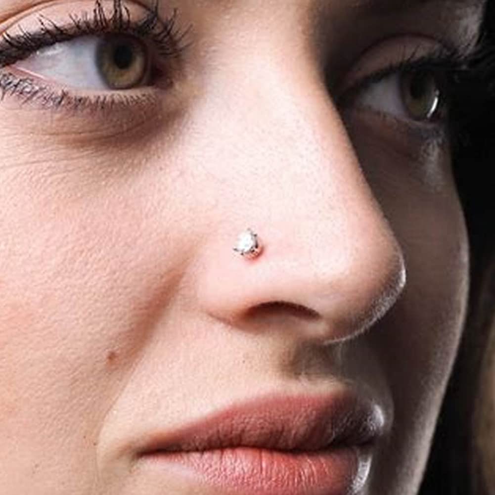 JFORYOU 20G 8mm 6 - 10 Stück Fake Nasenpiercing Hoop Fake Nasen Ring Fake Ohr Helix Cartilage Ring - 🅹🅰🅶🆄🅰 🆃🅰🆃🆄