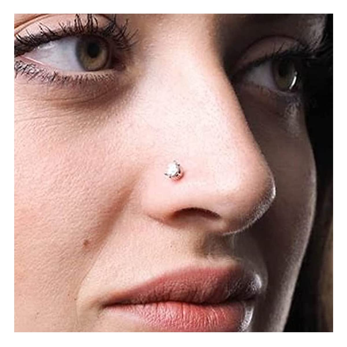 JFORYOU 20G 8mm 6 - 10 Stück Fake Nasenpiercing Hoop Fake Nasen Ring Fake Ohr Helix Cartilage Ring - 🅹🅰🅶🆄🅰 🆃🅰🆃🆄