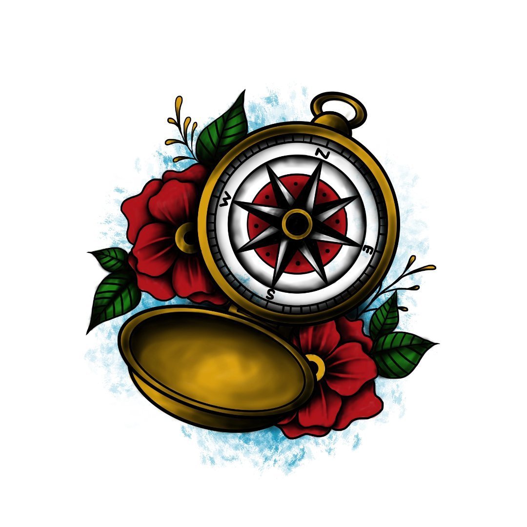 Compass Rose Pardon Tatu - 🅹🅰🅶🆄🅰 🆃🅰🆃🆄