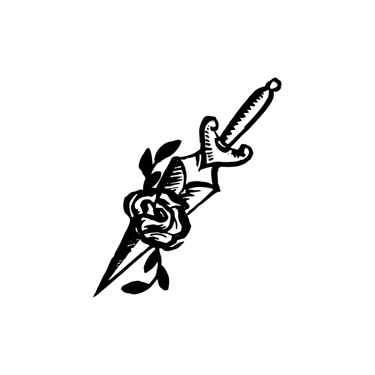 Knife with rose tatuaj jagua real - 🅹🅰🅶🆄🅰 🆃🅰🆃🆄
