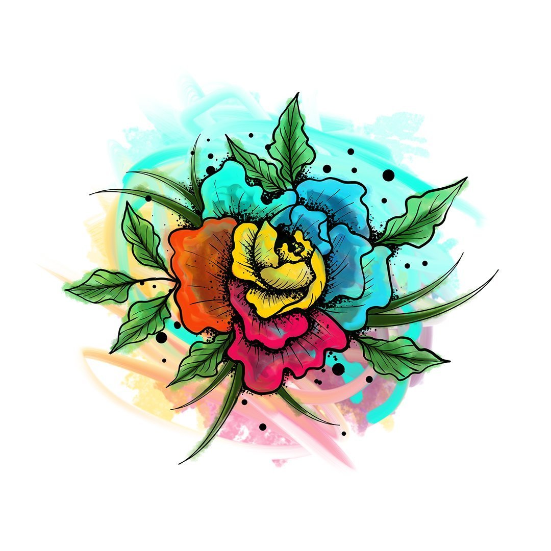 Rainbow Rose Pardon Tatu - 🅹🅰🅶🆄🅰 🆃🅰🆃🆄