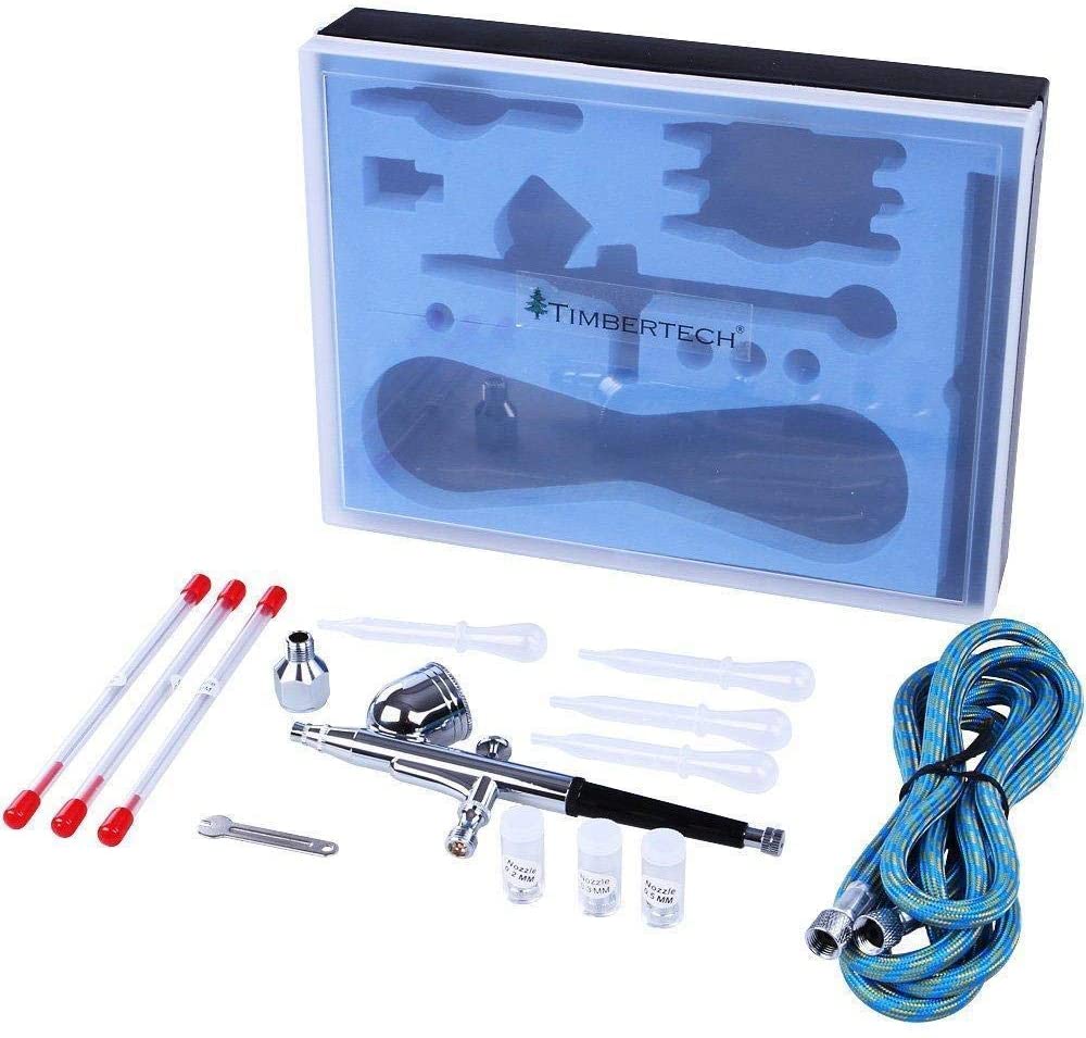 Set compresor aerograf Pistol de pulverizare cu aer comprimat Include 1 compresor cu piston și set de 11 obiecte pentru aerograf (cu carcasă de depozitare) - 🅹🅰🅶🆄🅰 🆃🅰🆃🆄