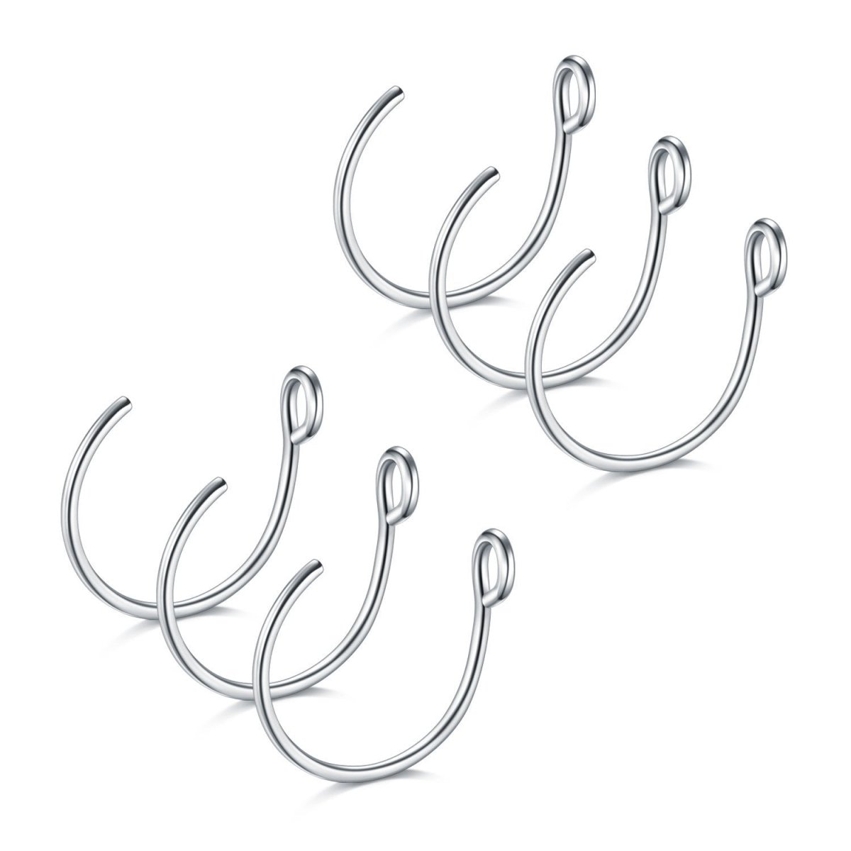 JFORYOU 20G 8mm 6 - 10 Stück Fake Nasenpiercing Hoop Fake Nasen Ring Fake Ohr Helix Cartilage Ring - 🅹🅰🅶🆄🅰 🆃🅰🆃🆄
