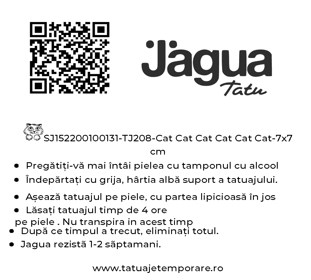 VERSO Tatuaj Jagua tatuaj real pentru 2 saptamani - Jagua tatuaje temporare PENTRU cat-cat-cat-cat-cat-cat