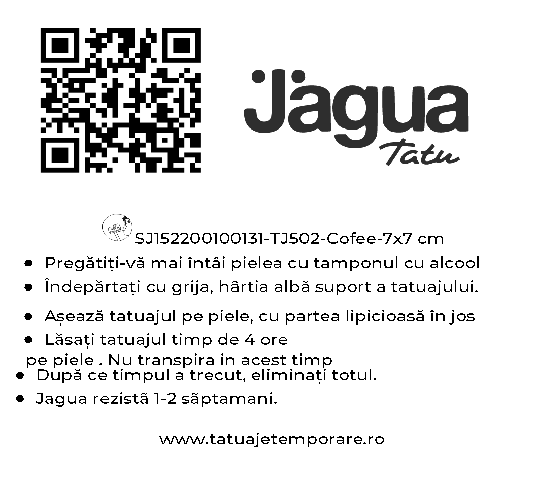 VERSO Tatuaj Jagua tatuaj real pentru 2 saptamani - Jagua tatuaje temporare PENTRU cofee