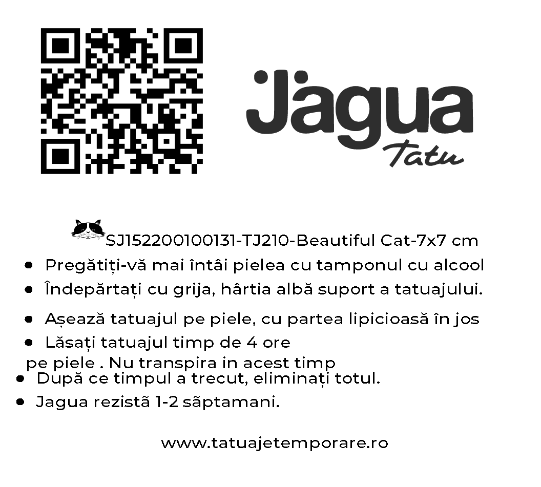 VERSO Tatuaj Jagua tatuaj real pentru 2 saptamani - Jagua tatuaje temporare PENTRU beautiful-cat
