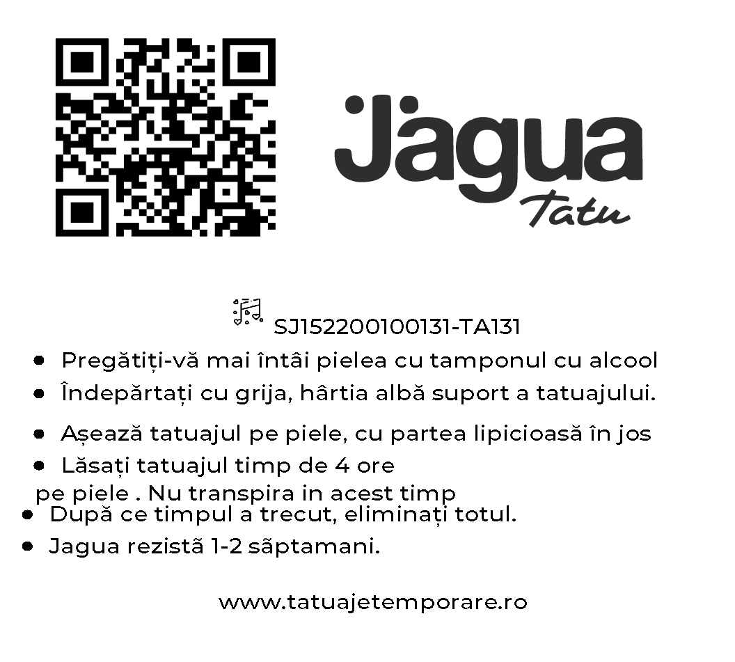 VERSO Tatuaj Jagua tatuaj real pentru 2 saptamani - Jagua tatuaje temporare PENTRU music-love
