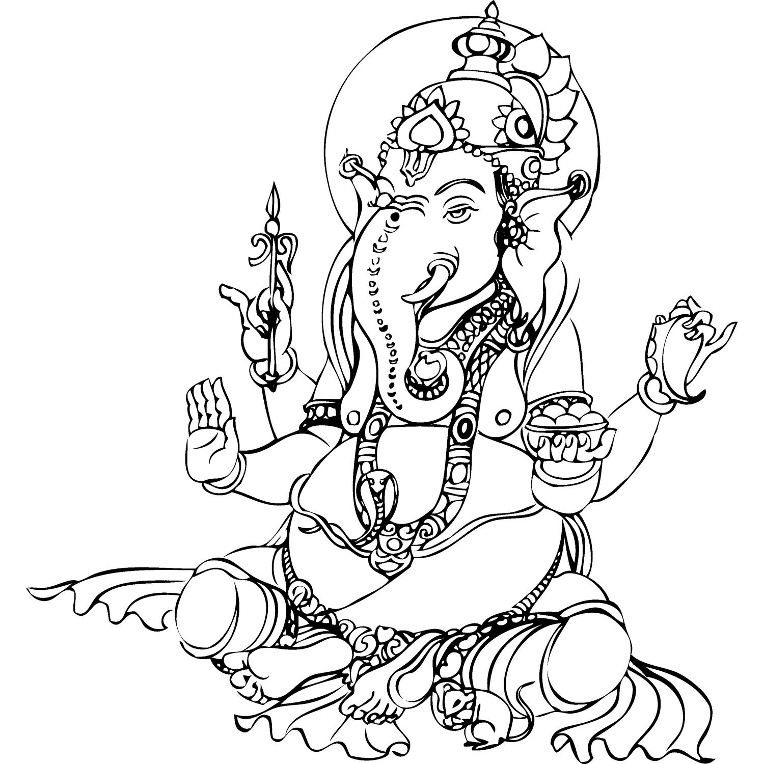Akhurath Ganesha - tatuaj temporar de lipit cu apa Pardon Tatu