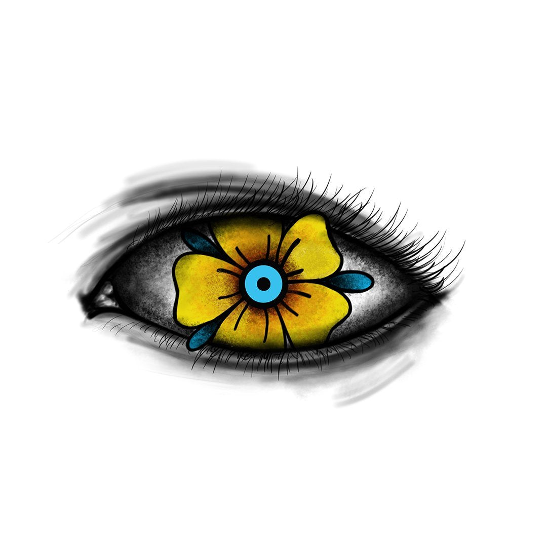 Eye-Flori - tatuaj temporar de lipit cu apa Pardon Tatu