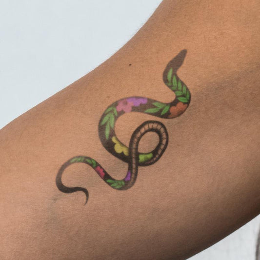 Floral Snake - tatuaj temporar de lipit cu apa Pardon Tatu