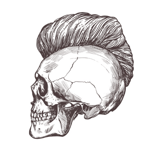 Punk Skull tatuaj jagua real - 🅹🅰🅶🆄🅰 🆃🅰🆃🆄
