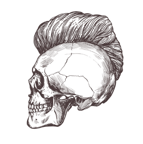 Punk Skull tatuaj jagua real - 🅹🅰🅶🆄🅰 🆃🅰🆃🆄