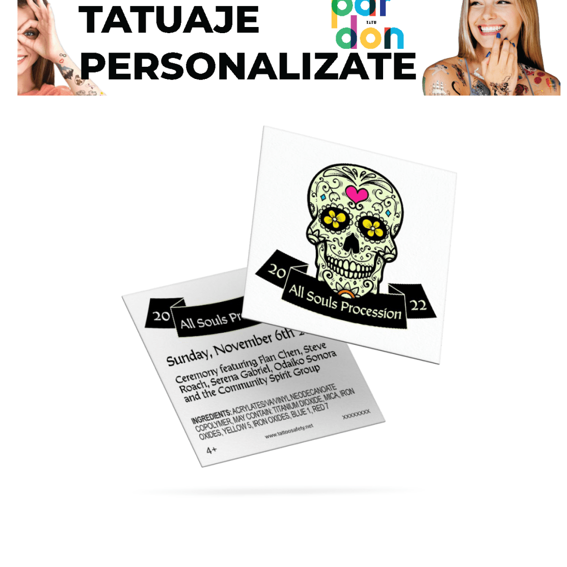 tatuaje personalizate - 🅹🅰🅶🆄🅰 🆃🅰🆃🆄 280 x 190 MM Metalic