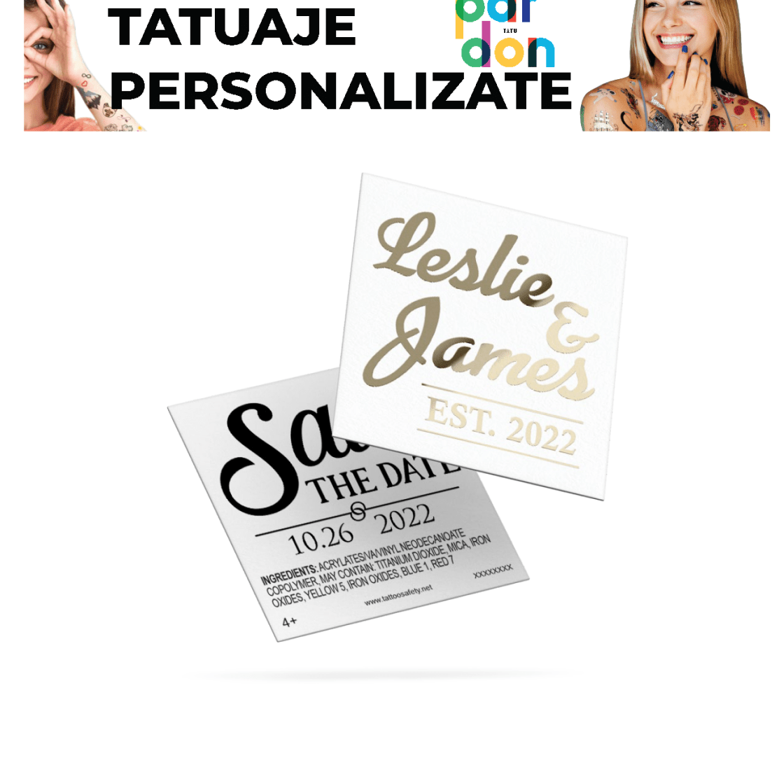 tatuaje personalizate - 🅹🅰🅶🆄🅰 🆃🅰🆃🆄 280 x 190 MM Metalic